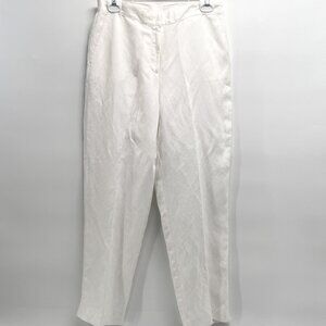 NEW WITH TAGS  Ruby Red Pure White Lined Linen Slacks - 10 Petite.